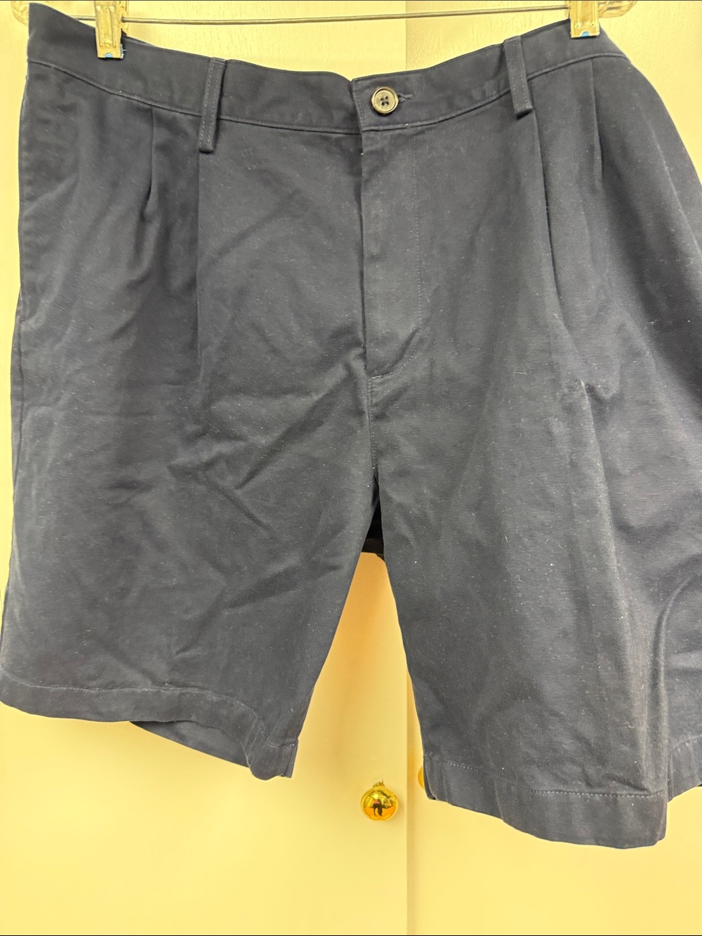 Lands' End Men's Navy Flat-Front Chino Shorts